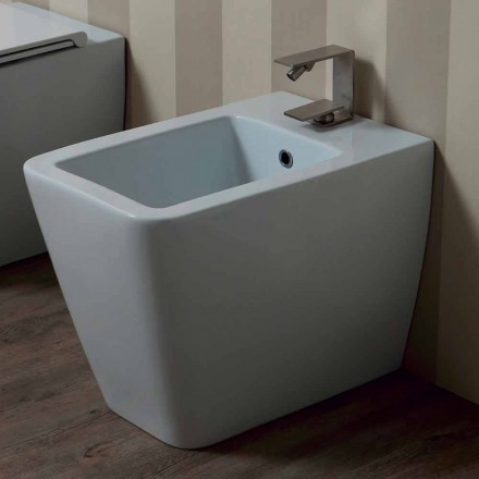 Bidet in ceramica bianco design moderno Sun 55x35 cm made in Italy Viadurini