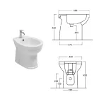 Bidet Monoforo a Terra in Ceramica Bianca dal Design Moderno Elegante - Silice Viadurini