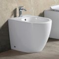 Bidet Monoforo a Terra in Ceramica Bianca Resistente e Design Moderno - Aster