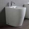 Bidet Monoforo con Scarico Traslato in Ceramica dal Design Moderno - Oleandro 