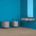 Bidet sospeso in ceramica di moderno design prodotto in Italia, Amleto Viadurini