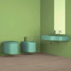 Bidet sospeso in ceramica di moderno design prodotto in Italia, Amleto Viadurini