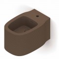 Bidet sospeso in ceramica di moderno design prodotto in Italia, Amleto
