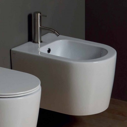 Bidet sospeso in ceramica moderno Shine Square 50x35cm, made in Italy Viadurini
