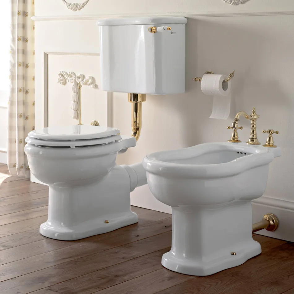 Bidet Vintage da Terra di Design in Ceramica Bianca Made in Italy – Paulina Viadurini