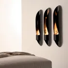 Biocamino da Parete di Design Tubolare e Moderno in Acciaio Nero - Jackson Viadurini