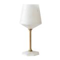 Calice da Vino in Marmo Bianco di Carrara Satinato e Ottone Design - Caglio