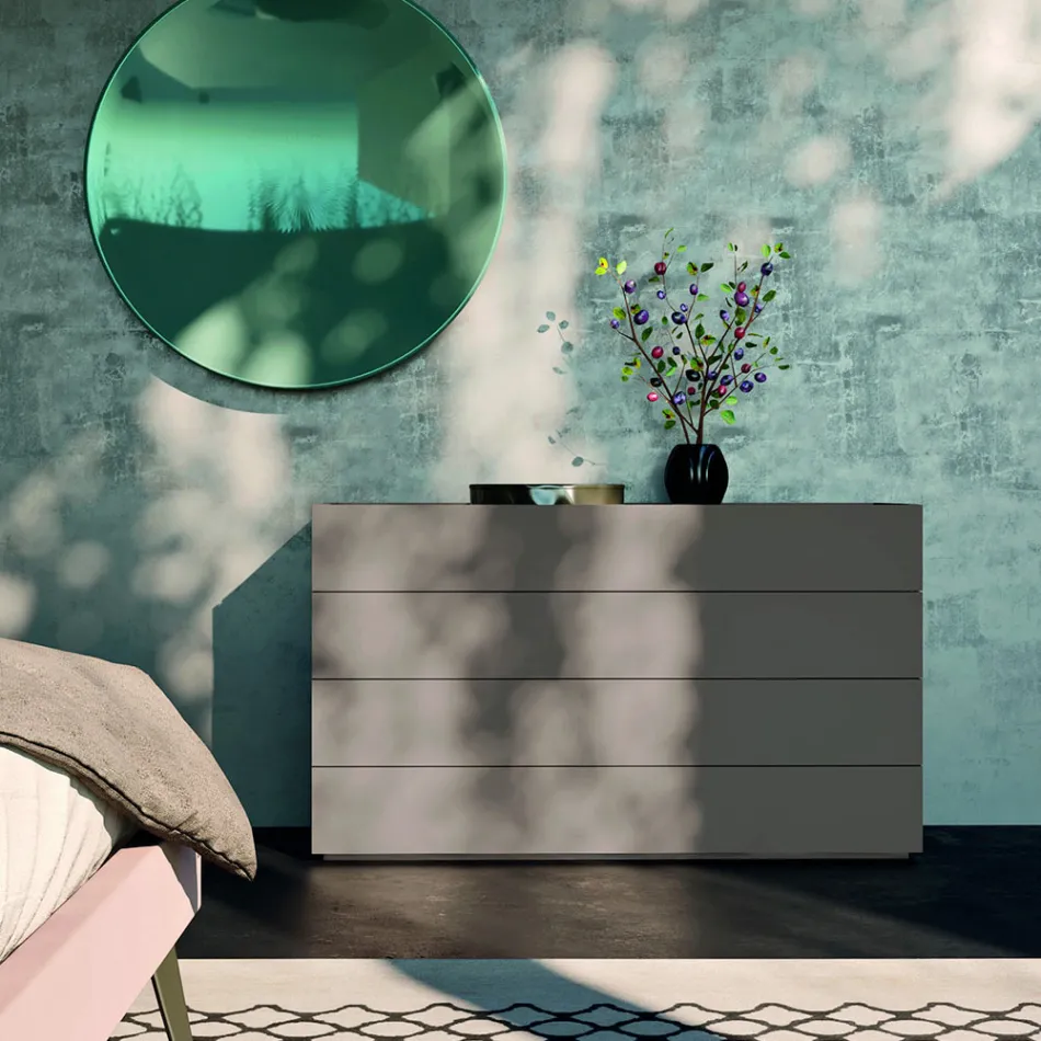 Camera da Letto a 4 Elementi Design Moderno Realizzato in Italia - Elettrica Viadurini