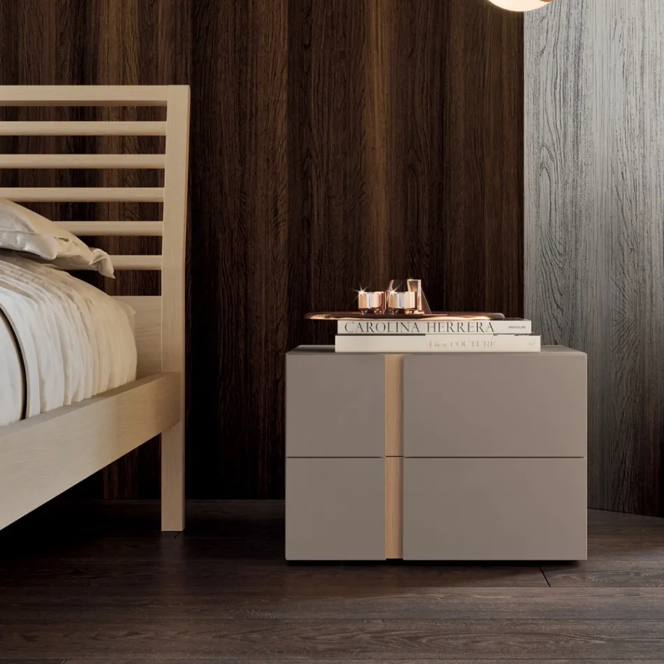 Camera da Letto a 5 Elementi Stile Moderno Made in Italy Alta Qualità - Preziosa Viadurini
