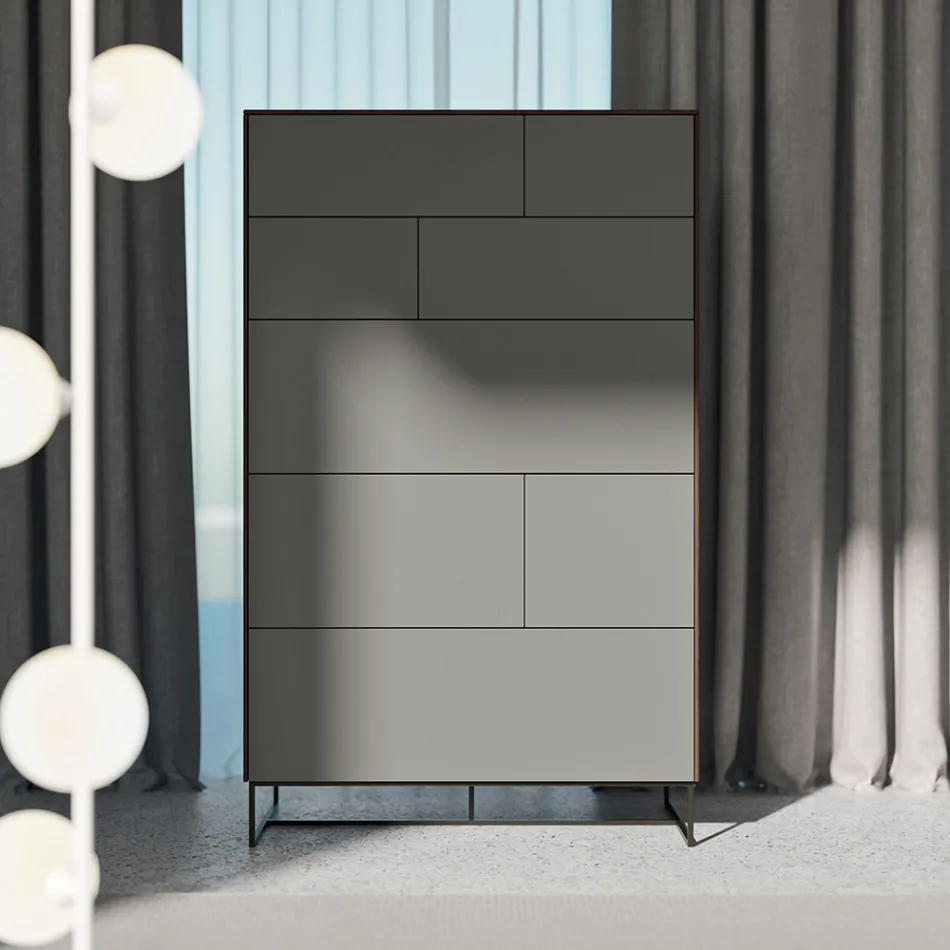 Camera da Letto Completa a 5 Elementi Moderni Realizzata in Italia - Shaila Viadurini
