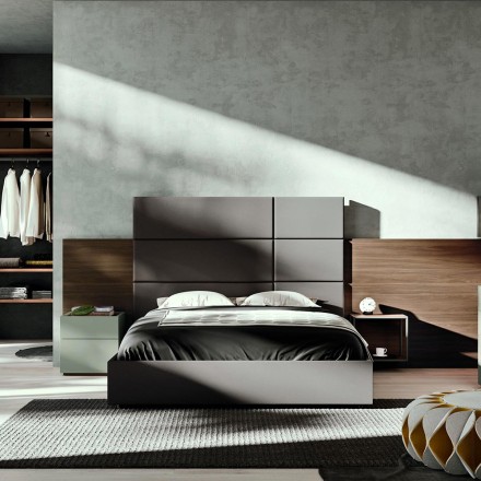 Camera da Letto Matrimoniale a 5 Elementi Made in Italy di Lusso - Smeraldo Viadurini