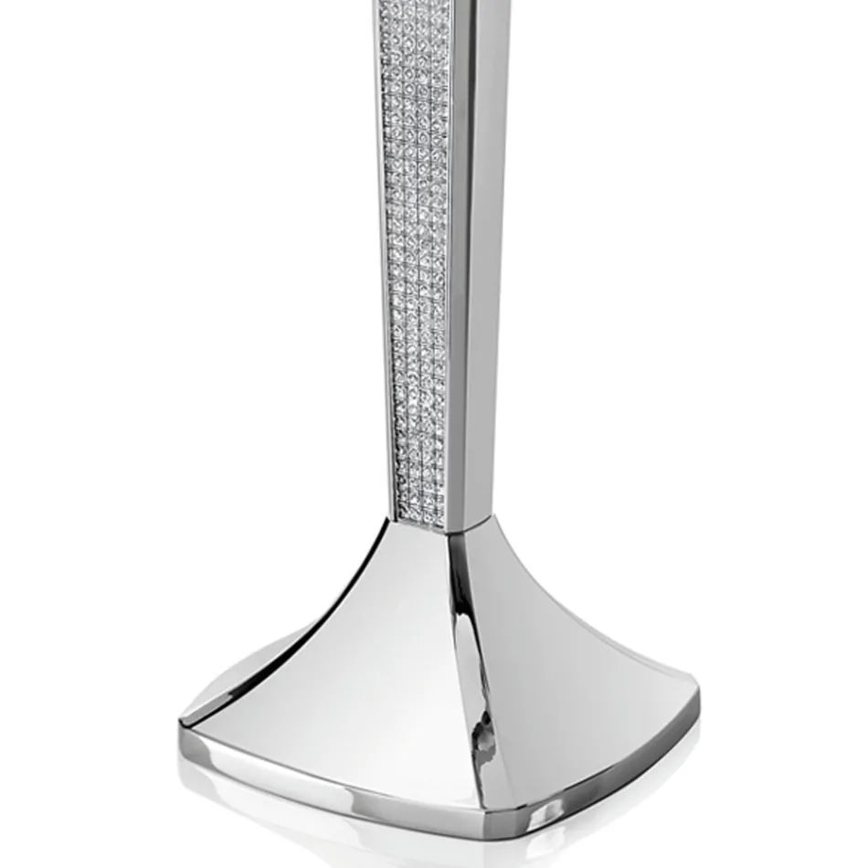 Candelabro di Lusso a 3 Fiame in Metallo Argentato con Glitter - Sbrillo Viadurini