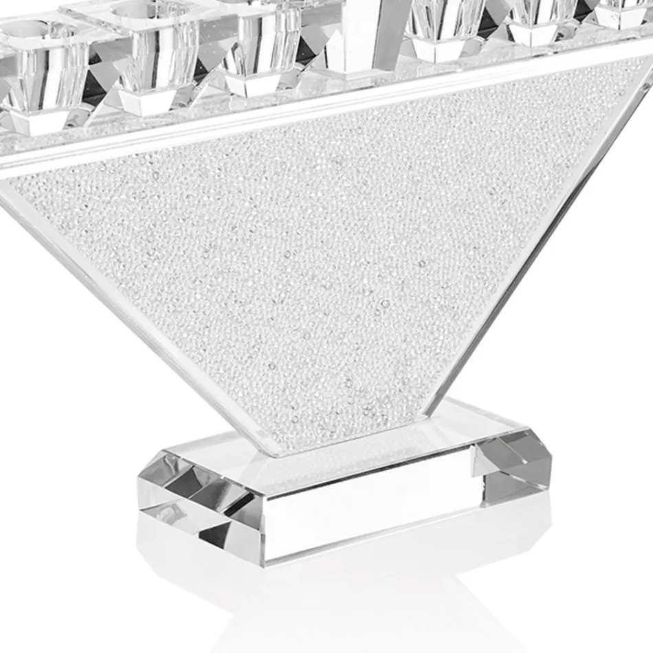 Candelabro in Cristallo Pregiato Design a 9 Fiamme di Lusso Italiano - Wanni Viadurini