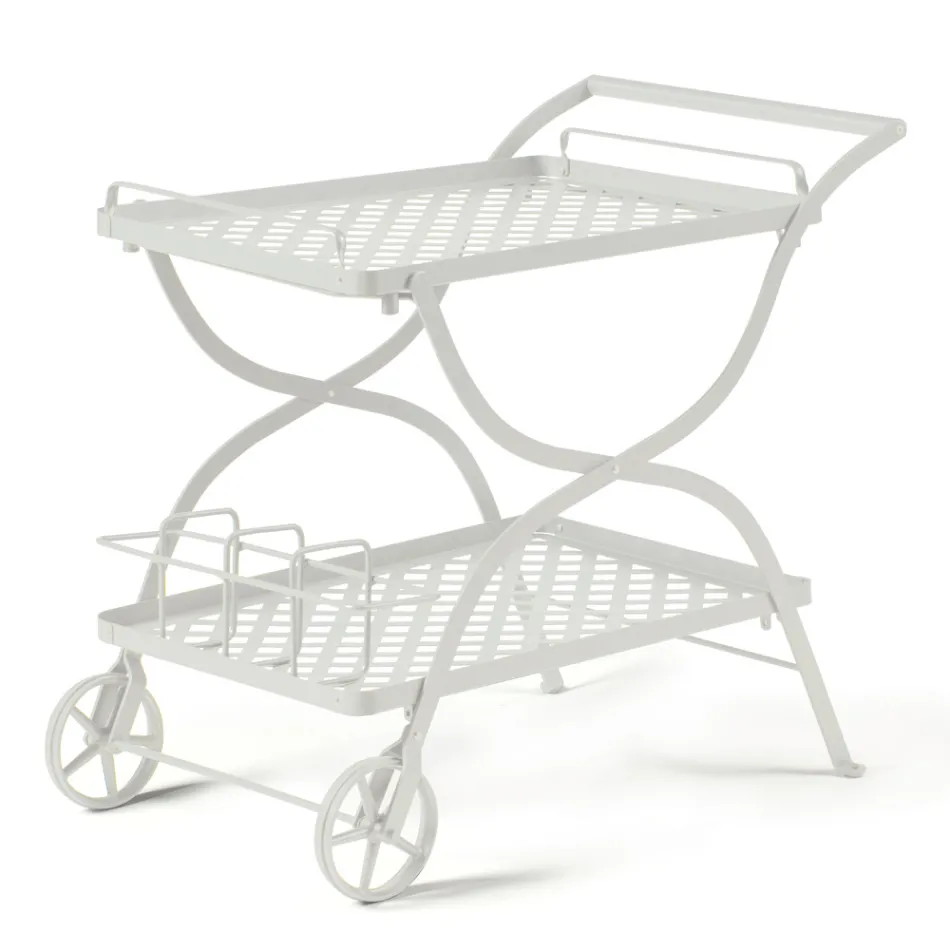 Carrellino Portavivande da Giardino in Acciaio Zincato Made in Italy - Selvaggia Viadurini