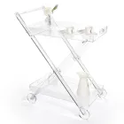 Carrello da Cucina 4 Ruote in Plexiglass Trasparente o con Legno - Magimbo Viadurini