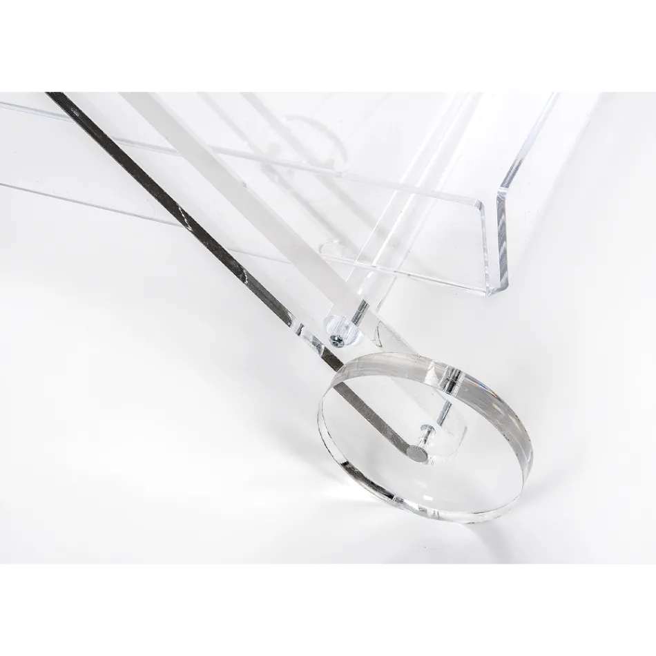 Carrello da Cucina 4 Ruote in Plexiglass Trasparente o con Legno - Magimbo Viadurini