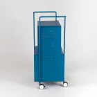 Carrello di Design in Acciaio con Piano in Frassino Made in Italy - Murella Viadurini