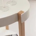 Carrello in faggio naturale e polipropilene bianco con ruote Pineto Viadurini