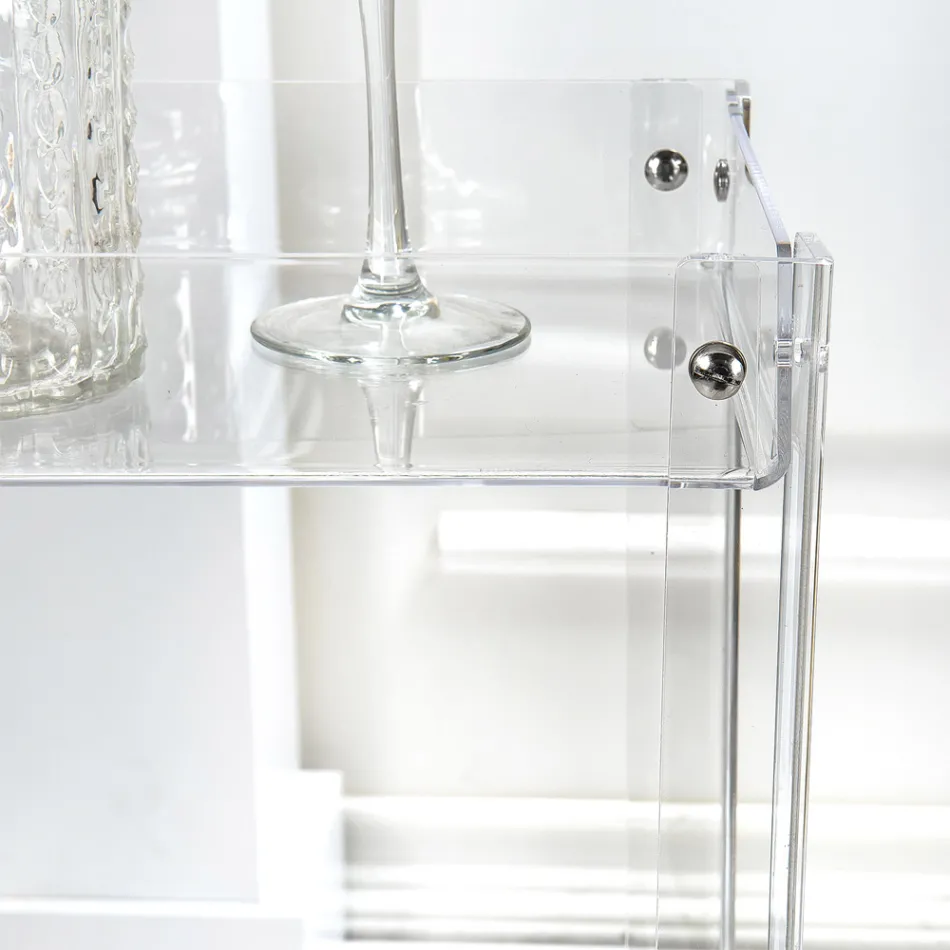 Carrello Porta Vivande in Plexiglass Trasparente Made in Italy - Galatius Viadurini
