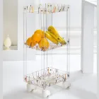 Carrello Porta Vivande in Plexiglass Trasparente Made in Italy - Galatius Viadurini