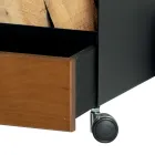 Carrello Portalegna con Cassetto e Ruote Made in Italy - Alpaca Viadurini