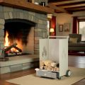 Carrello Portalegna con Cassetto e Ruote Made in Italy - Alpaca