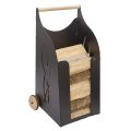 Carrello Portalegna da Interno Ferro Verniciato Nero Made in Italy - Chloe
