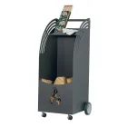 Carrello Portalegna in Metallo con Mensola e 4 Ruote Made in Italy - Geco Viadurini