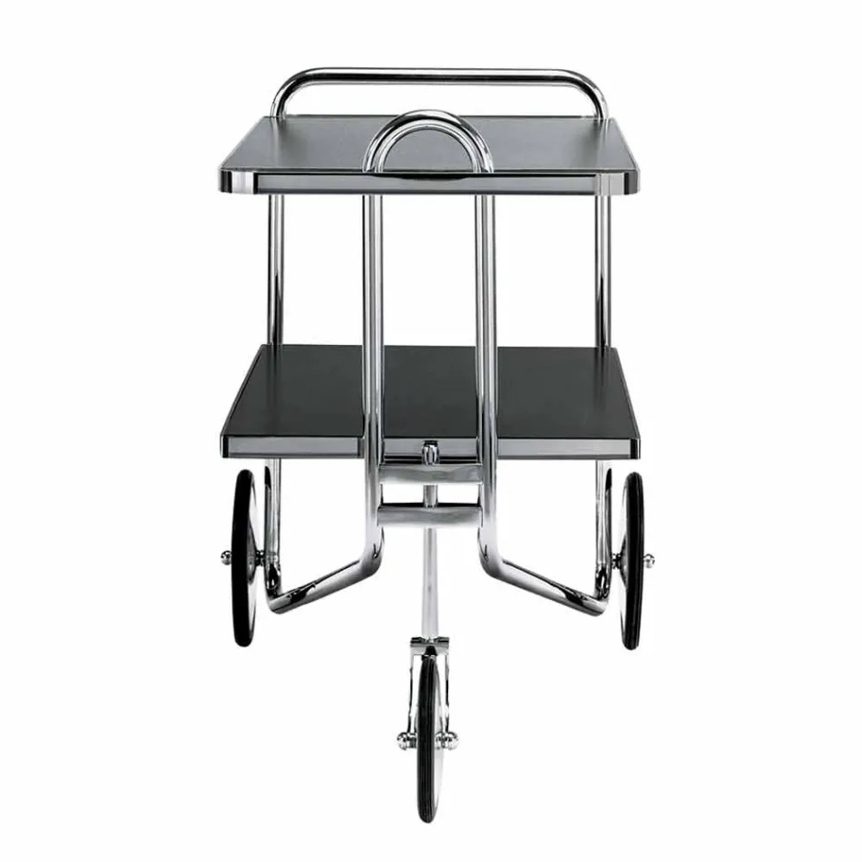 Carrello Portavivande in Acciaio Cromato e Laminato Made in Italy - Singapore Viadurini