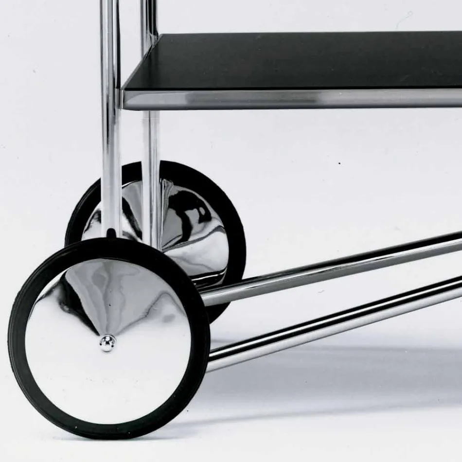 Carrello Portavivande in Acciaio Cromato e Laminato Made in Italy - Singapore Viadurini