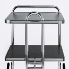 Carrello Portavivande in Acciaio Cromato e Laminato Made in Italy - Singapore Viadurini