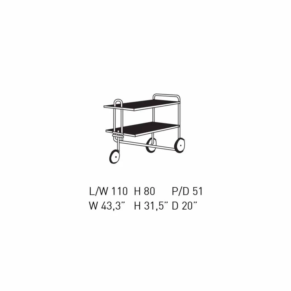 Carrello Portavivande in Acciaio Cromato e Laminato Made in Italy - Singapore Viadurini