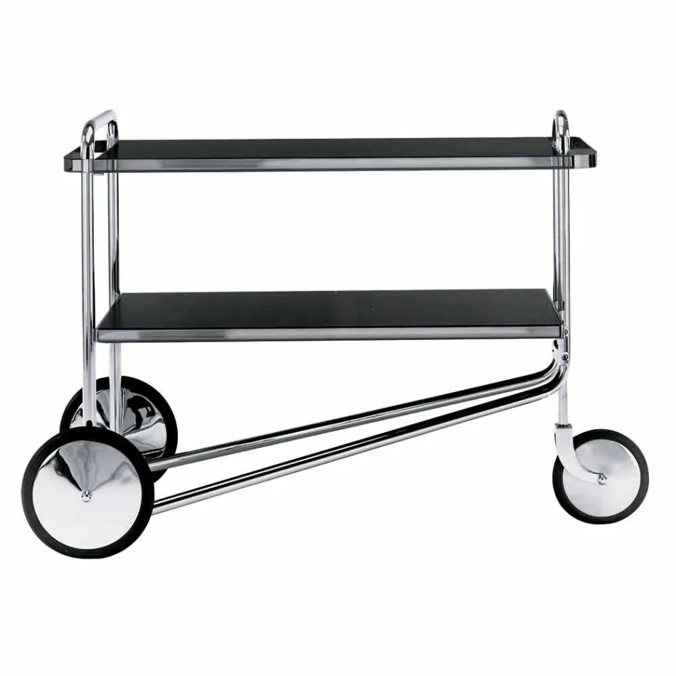 Carrello Portavivande in Acciaio Cromato e Laminato Made in Italy - Singapore Viadurini