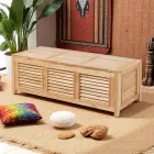 Cassapanca da Giardino Realizzata in Teak Naturale - Nascondi Viadurini
