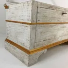 Cassapanca Fatta a Mano in Legno Massello con Profili Oro Made in Italy - Caio Viadurini