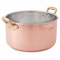 Casseruola Alta in Rame Stagnato a Mano Tonda con 2 Manici 28 cm - Gianfranco