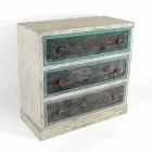 Cassettiera Artigianale in Legno di Abete con 3 Cassetti Made in Italy - Monkey Viadurini