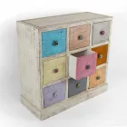 Cassettiera Artigianale in Legno Massello con 9 Cassetti Made in Italy - Pierrot Viadurini