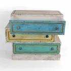 Cassettiera con Cassetti Colorati e Pomelli in Ceramica Made in Italy - Hendriks Viadurini