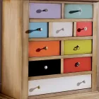 Cassettiera con Cassetti Tutti Colorati e Maniglie Diverse Made in Italy - Aditya Viadurini