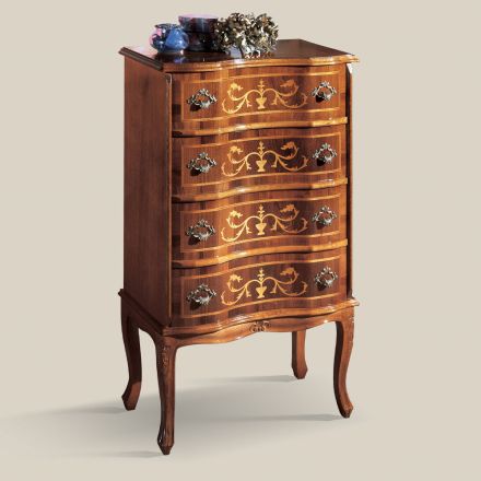 Cassettiera in Legno di Noce Classica di Lusso Made in Italy - Elegant Viadurini