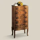 Cassettiera Stile Classico in Legno Noce di Lusso Made in Italy - Elegant Viadurini