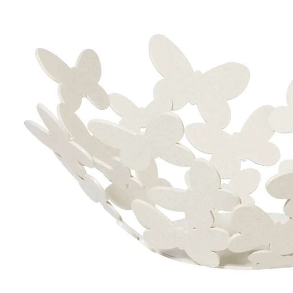 Centrotavola di Design in Ferro Bianco, Beige o Avorio Made in Italy – Leida Viadurini