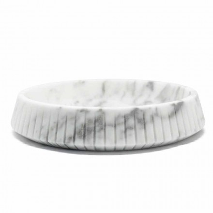 Centrotavola di Design in Marmo Bianco di Carrara Made in Italy - Bryan Viadurini