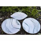 Centrotavola in Marmo Arabescato dalla Forma a Foglia Made in Italy - Treviso Viadurini