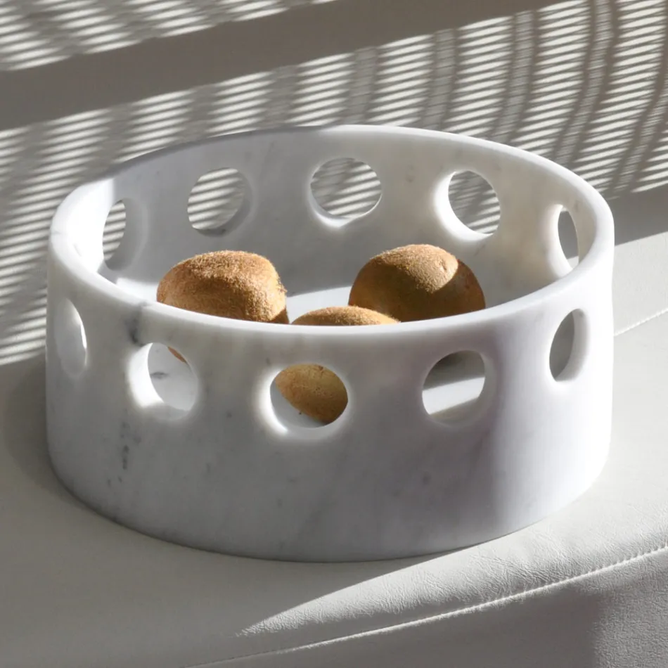 Centrotavola/Svuotatasche in Marmo Satinato Made in Italy - Hinata Viadurini