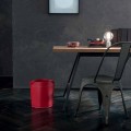 Cestino gettacarte made in Italy in cuoio rigenerato Canistro