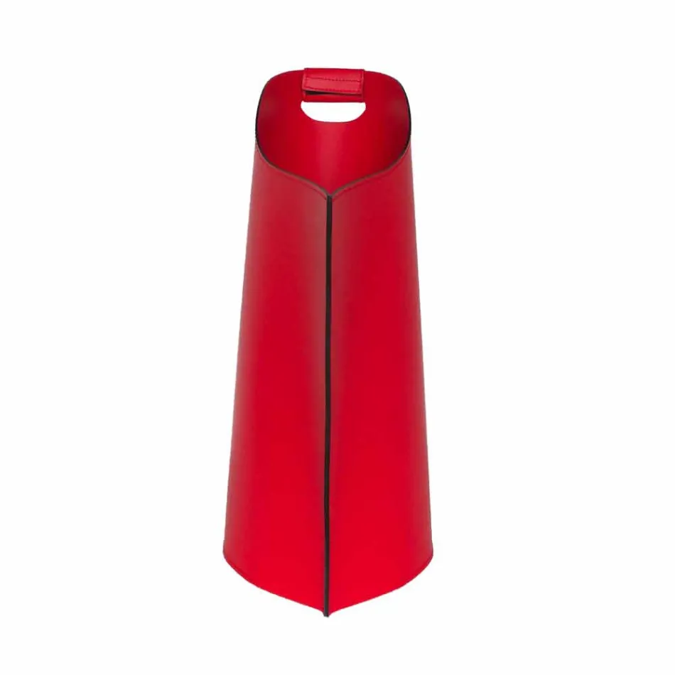 Cesto porta pellet da interno in cuoio 15 Kg di design Sapel Viadurini
