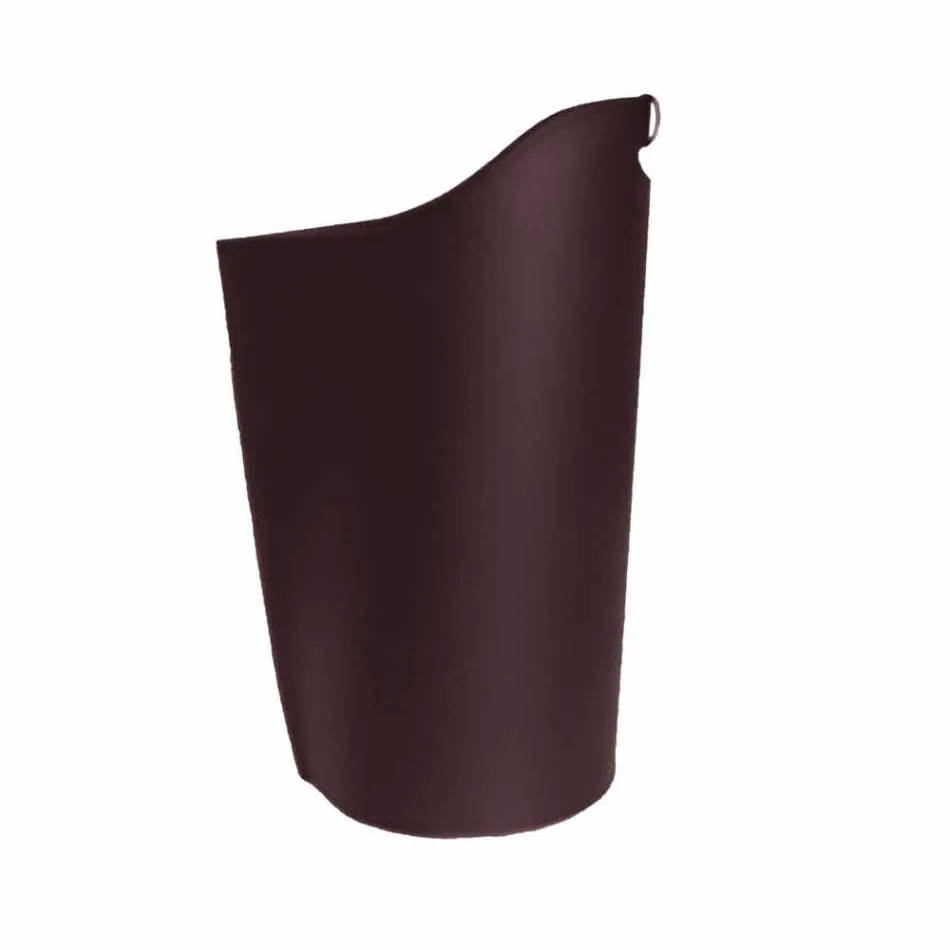 Cesto porta pellet da interno in cuoio 15 Kg di design Sapel Viadurini