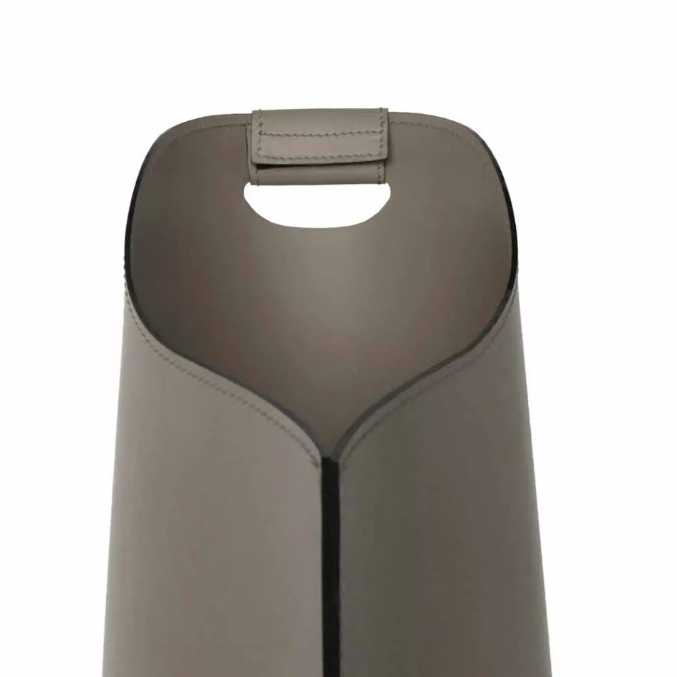 Cesto porta pellet da interno in cuoio 15 Kg di design Sapel Viadurini